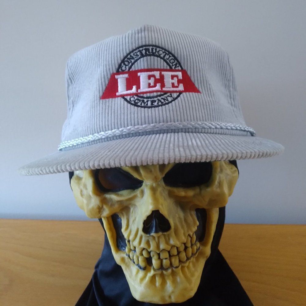 Deadstock Vintage Lee Construction Company Corduroy Strap Back Hat